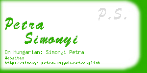 petra simonyi business card